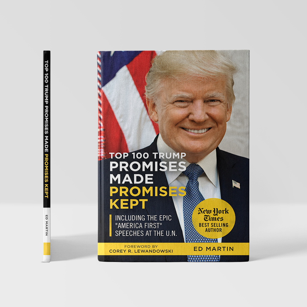 Book cover design for “Top 100 Trump Promises Made Promises Kept” by Ed Martin