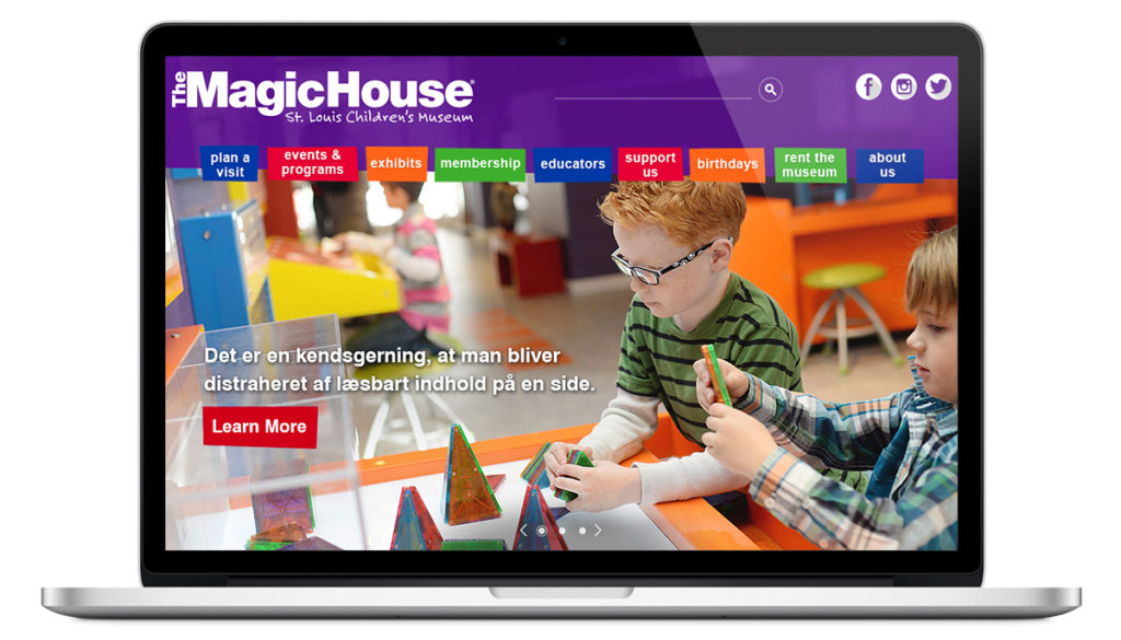 The Magic House Website Mockup