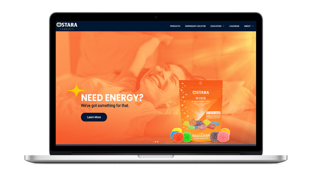 Ostara Cannabis Webpage Mockup