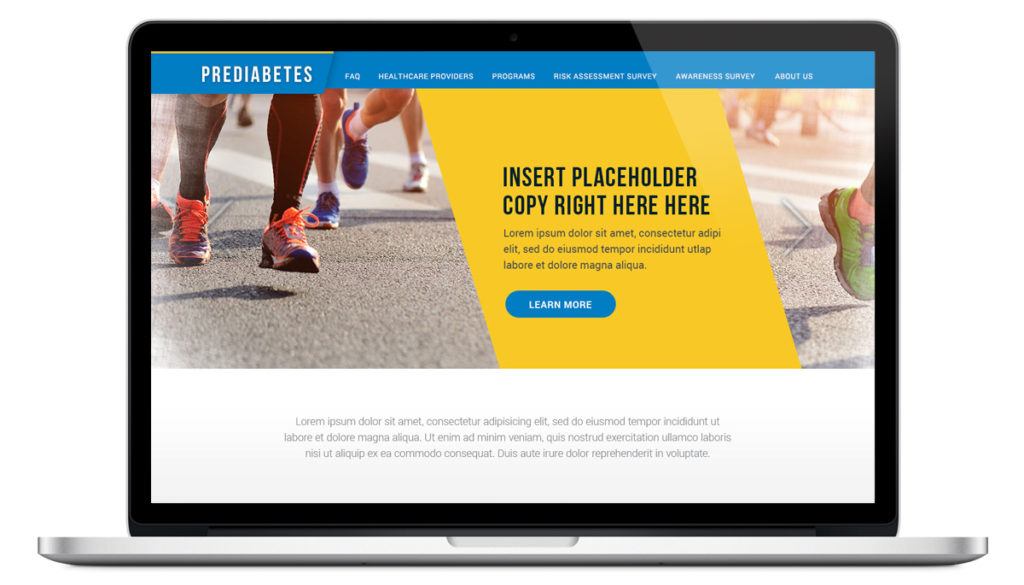 Prediabetes Landing page mockup