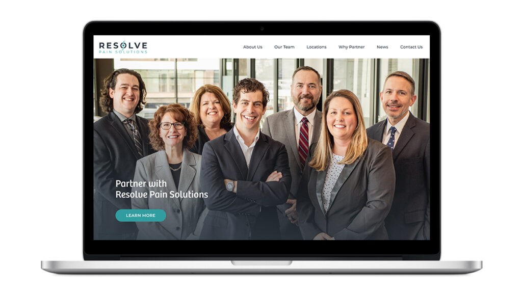 Resolve Pain Solutions Website Mockup